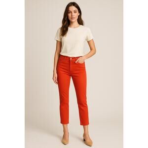 Premier skinny ankle orange cropped denim jeans lauren ralph L 8 PETITE 8P